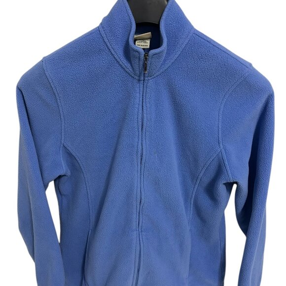L.L. Bean Jackets & Blazers - LL Bean Womens Medium Fleece Full Zip Jacket Blue Mock Neck